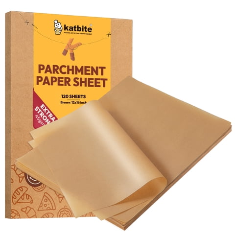 Katbite 12x16 inch 120 Sheets Heavy Duty & Non-Stick Unbleached Parchment Paper for Baking