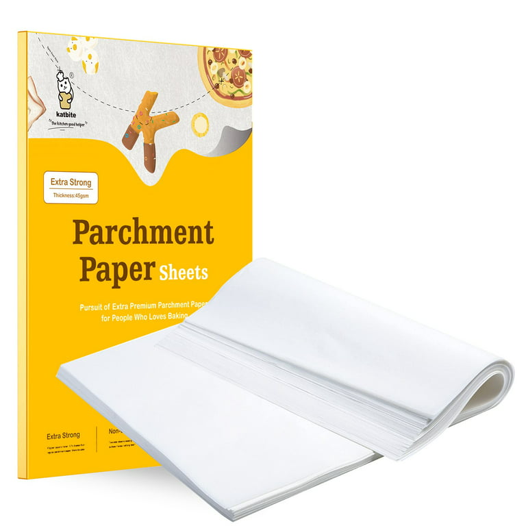 Katbite 12x16 inch Heavy Duty Flat Unbleached Parchment Paper for Baking,  200Pcs