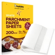 Katbite 200 Pcs 12x16 inch ثقيل غير مبيض ورق رق مسطح للخبز ، أبيض