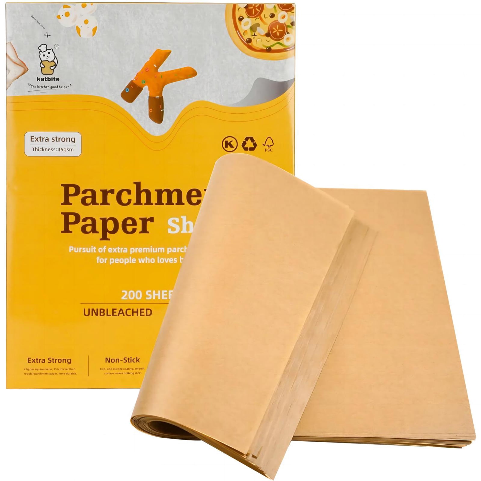  katbite 200Pcs 9x13 inch Heavy Duty Parchment Paper