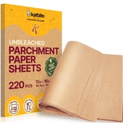 Katbite 220 Pcs Unbleached Parchment Paper Sheets, 12x16 Inches, Non-Stick Balanced Baking Paper