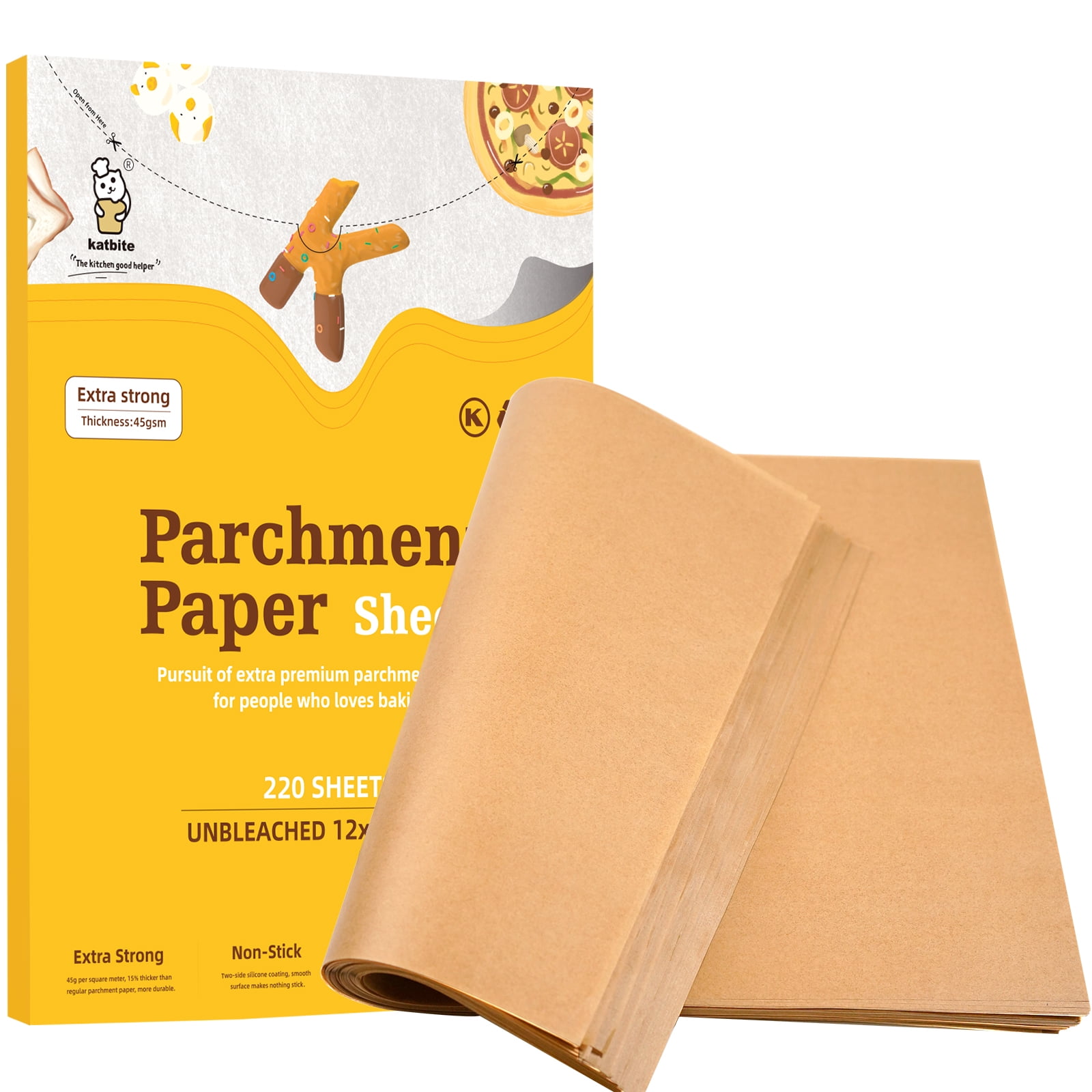 Katbite 220PCS 12x16 inch Heavy Duty Unbleached Parchment Paper Non