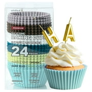 Katbite 24 PCS Multi-Color Silicone Cupcake Baking Cups Cupcake Liners