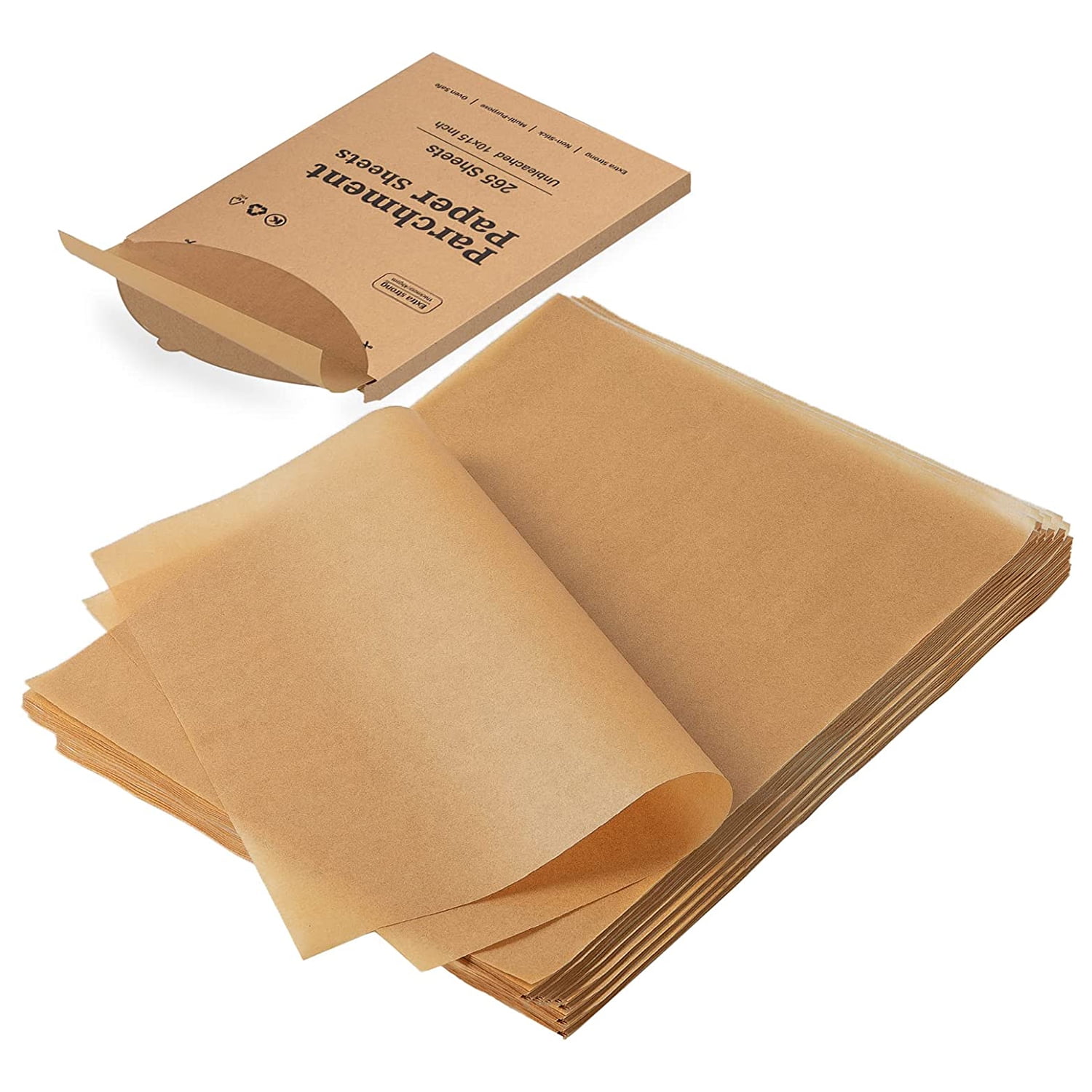 Katbite 265Pcs 10x15 inches Parchment Paper Sheets, Heavy Duty Unbleached Baking Paper