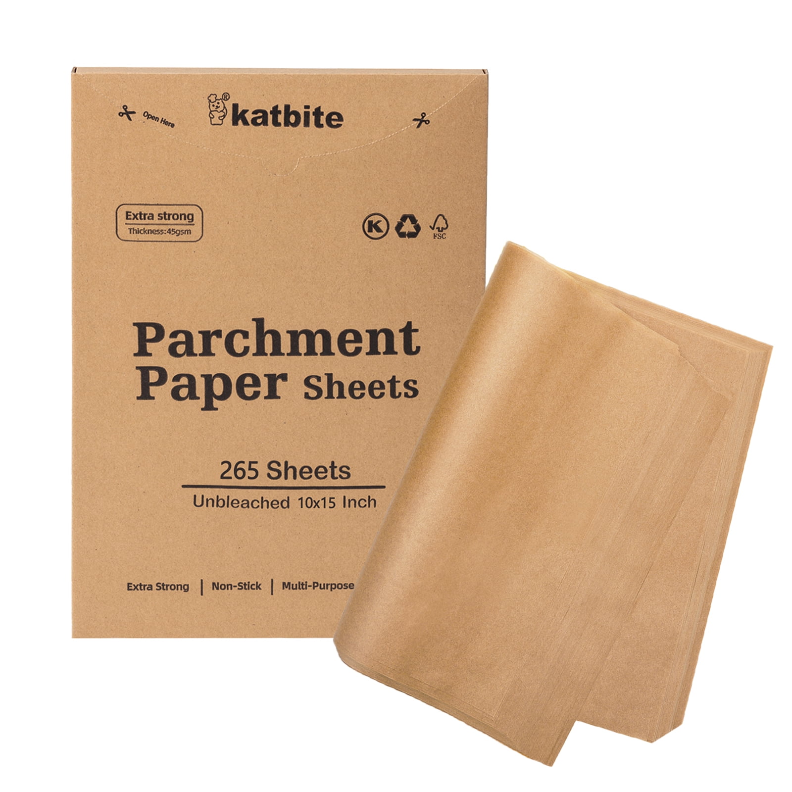 12 x 16 Inch - Precut Baking Parchment Paper Sheets Non-Stick Sheets for  Baking & Cooking - White