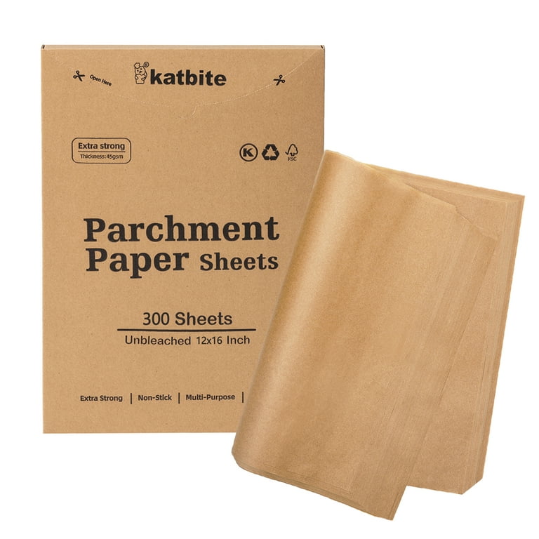 Katbite 100Pcs 16x24 inch Heavy Duty Parchment Paper Sheets,Parchment  Sheets for Baking