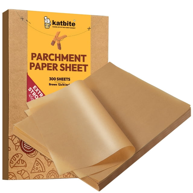 Katbite 300 Sheets 12x16 in Parchment Paper, Heavy Duty Baking Paper, Unbleached Non-Stick Sheets