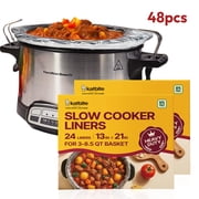 Katbite Slow Cooker Liners, 48 Count, 13 x 21 in, Large Disposable Cooking Bags, Fit 3–8.5 qt