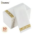 thumbnail image 1 of Katbite 50 Pack Gold Paper Napkins, Everyday Decorative Hand Towels Disposable- 8.5x 4-Inches Folded, 1 of 8