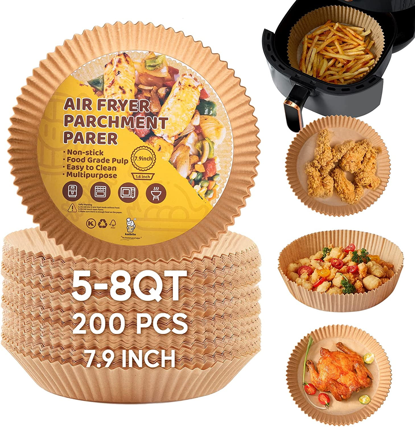 Air Fryer Parchment Paper Liners- 450PCS Air Fryer Paper Liners Disposable,  Liners for Air Fryer Basket, Non-Stick Food Grade Parchment Paper Sheets  for Air Fryer,Baking,Cooking 7.9 Inch - Yahoo Shopping