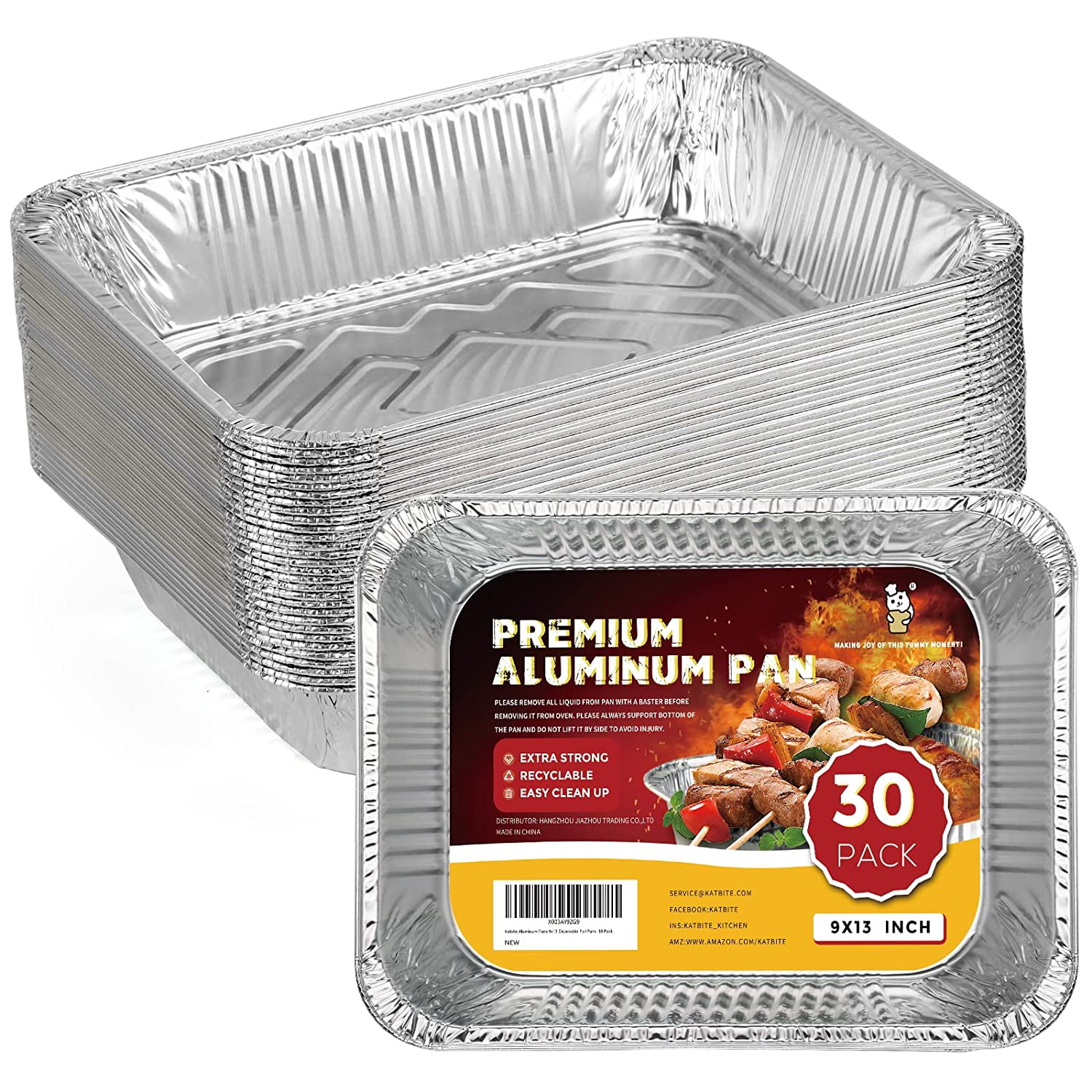 The Pioneer Woman 9 x 13 Disposable Foil Cake Pans with Clear Lids, (2  Count) 