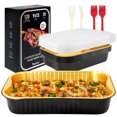 thumbnail image 1 of Katbite 9x13 Heavy-Duty Black Gold Foil Pans with Lids (10 Pack), Double Thick, 9.5 lb Capacity, 1 of 7
