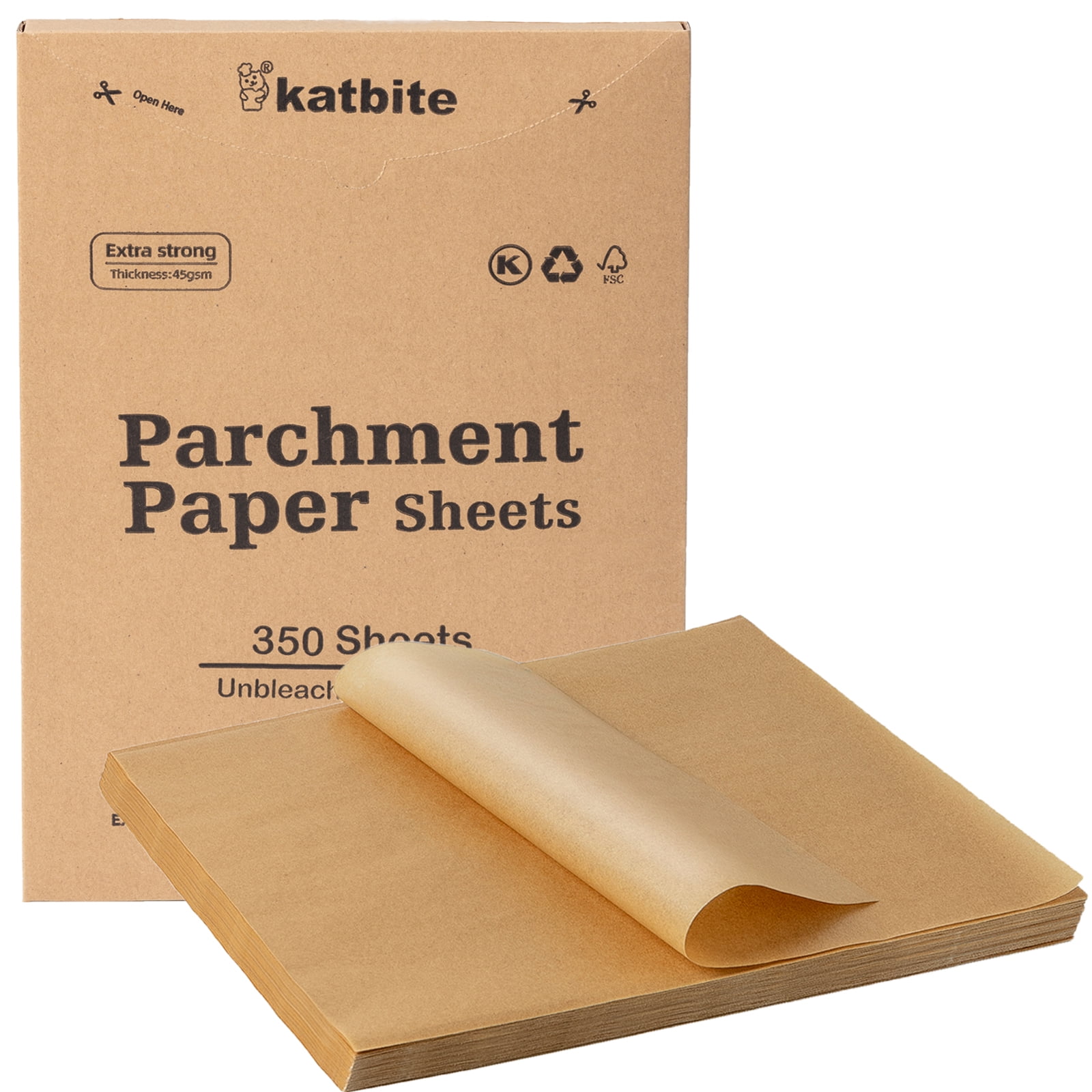 Katbite 9x13inch 350Pcs Parchment Paper Sheets,Heavy Duty Unbleached