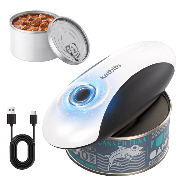 Katbite Electric Can Opener, Type-C Rechargeable, One-Touch Automatic, Smooth Edge