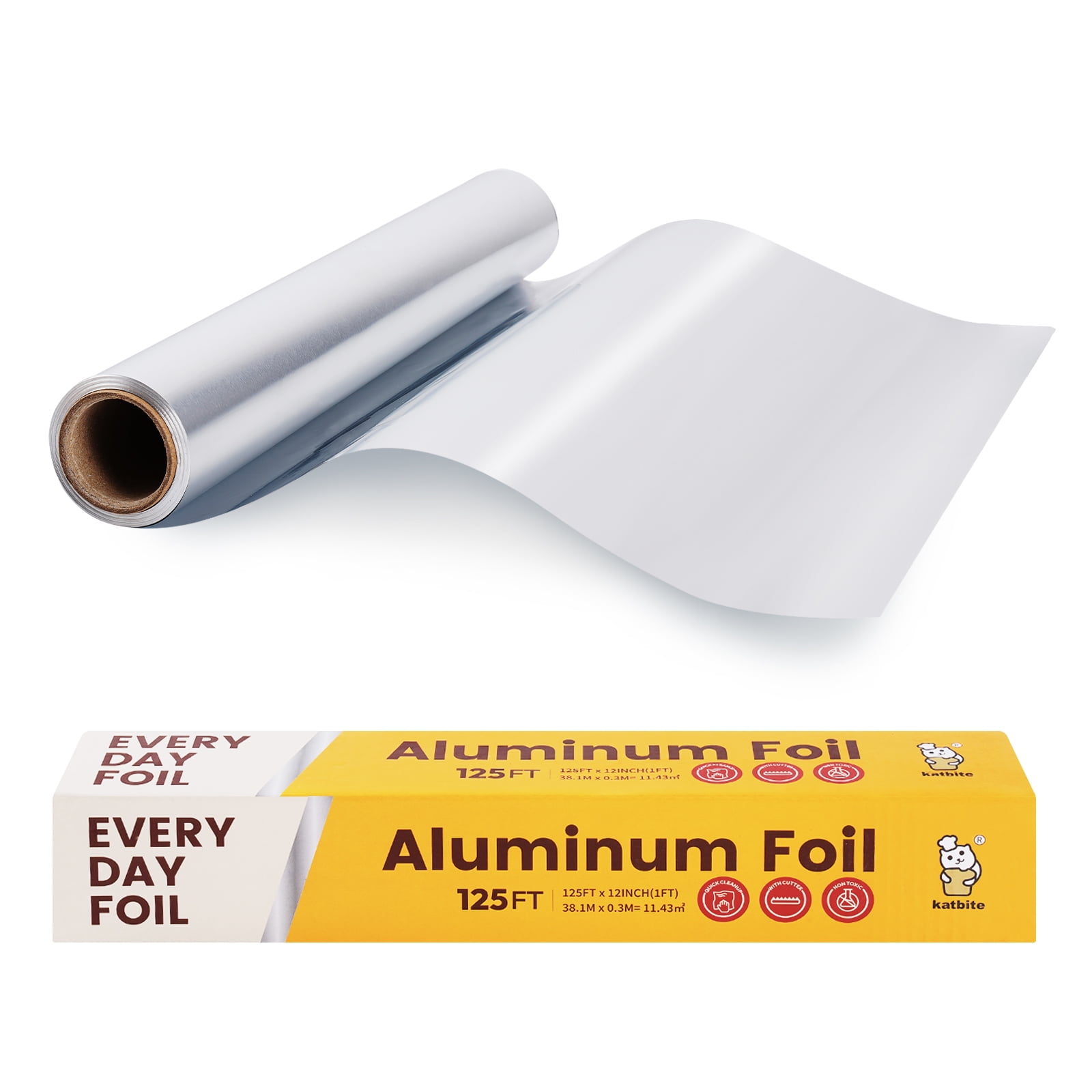 Katbite Heavy Duty Aluminum Foil Roll – 12″ x 150 sq ft with Cutter