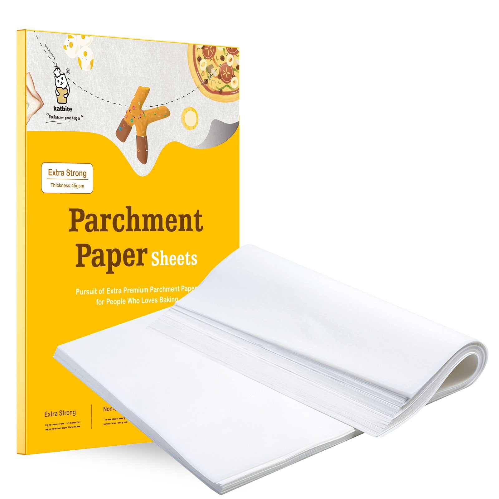 Comfy Package 12 x 16 inch - 200 Countprecut Baking Parchment Paper Sheets Unbleached Non-Stick Sheets for Baking & Cooking - Kraft