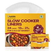 Katbite Slow Cooker Liners, 13 x 21 in, 24 Count, Large Disposable Cooking Bags, Fit 3–8.5 qt Slow Cookers
