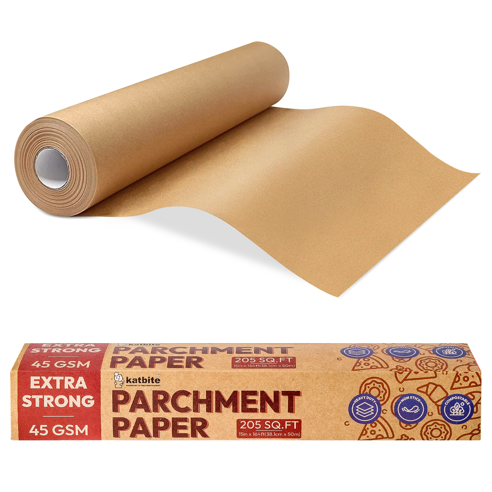 Unbleached Waxed Paper Roll for Food Baking Sheet Dividers Cake Baking
