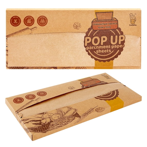 Katbite Pop-Up Parchment Paper Sheets 135 Pcs 10x15 inch Brown