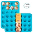 thumbnail image 1 of Katbite Silicone Mini Muffin Pan 24 Cups Cupcake Pan for Baking,Blue, 1 of 10