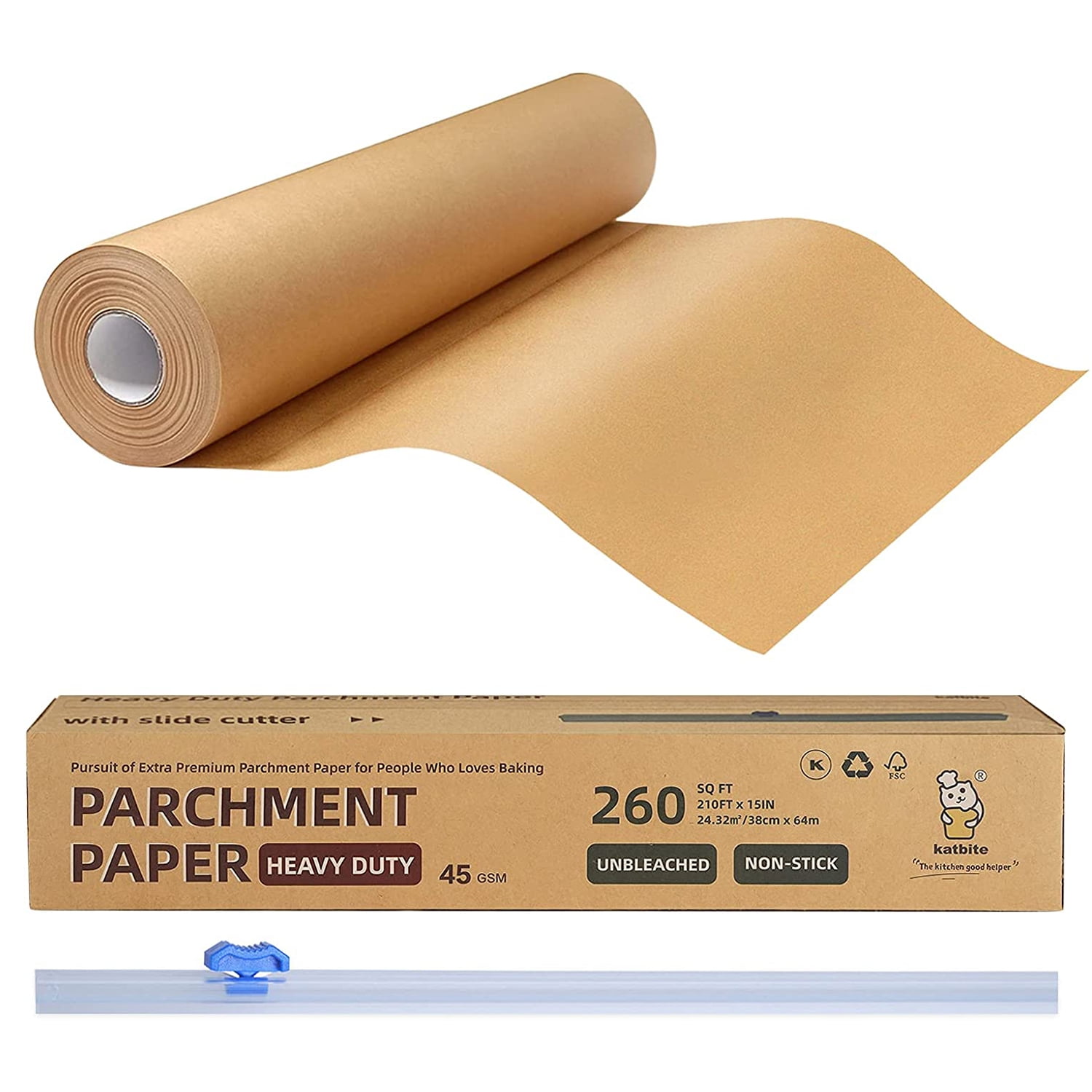 Katbite 12x16 Inch Parchment Paper Sheets, Pre cut Unbleached Baking Paper,  Heavy Duty & Non-stick for Half Sheet Baking, Cooking, Grilling Wrapping