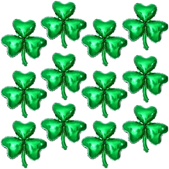 KatchOn, 12 Pcs St Patricks Day Shamrock Balloons - 18 Inch, Shamrock Decorations | Lucky Clover Balloons for St Patricks Day Decorations | Shamrock Mylar Balloons