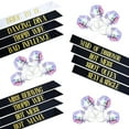 thumbnail image 1 of KatchOn, Bachelorette Sashes and LED Rings - Pack of 24, Bachelorette Party Accessories | Bride and Bridesmaid Sash for Bridal Shower Decorations | Disco Ball Light Up Rings Bachelorette Party, 1 of 5