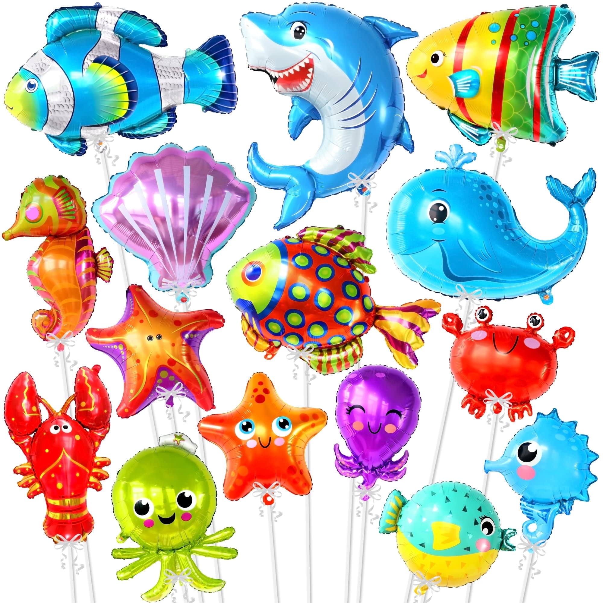 KatchOn Big Fish Balloons - 43 Inch, Pack of 15 | Ocean Animal Balloons for Under The Sea Party Decorations
