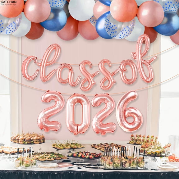 KatchOn, Black Class of 2026 Balloons Banner - Script, 16 Inch | 2026 Balloons Graduation, Graduation Decorations 2026 | Class 2026 Decoration, Class of 2026 Sign