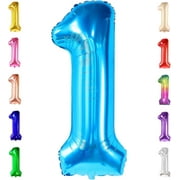 KatchOn, Blue 1 Balloon for First Birthday - 40 Inch | Blue Number 1 Balloon, 1st Birthday Decorations Boy | 1st Birthday Balloons | One Balloon for First Birthday, Baby Shark Birthday Decorations