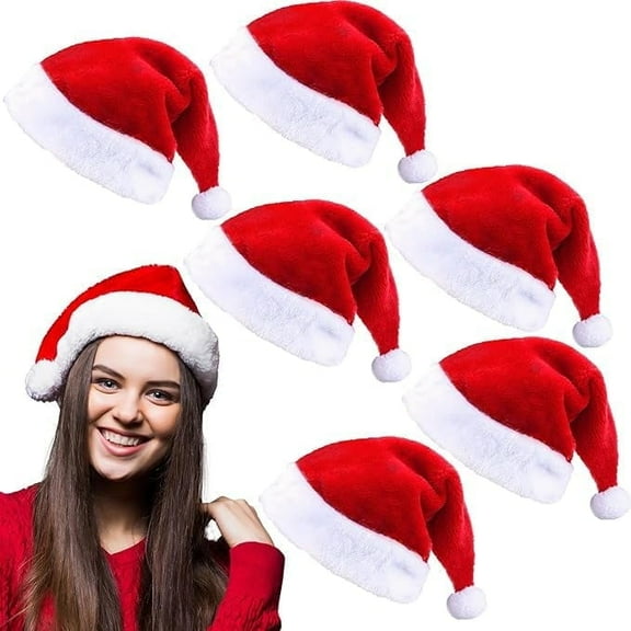 KatchOn, Christmas Santa Hat, Pack of 6