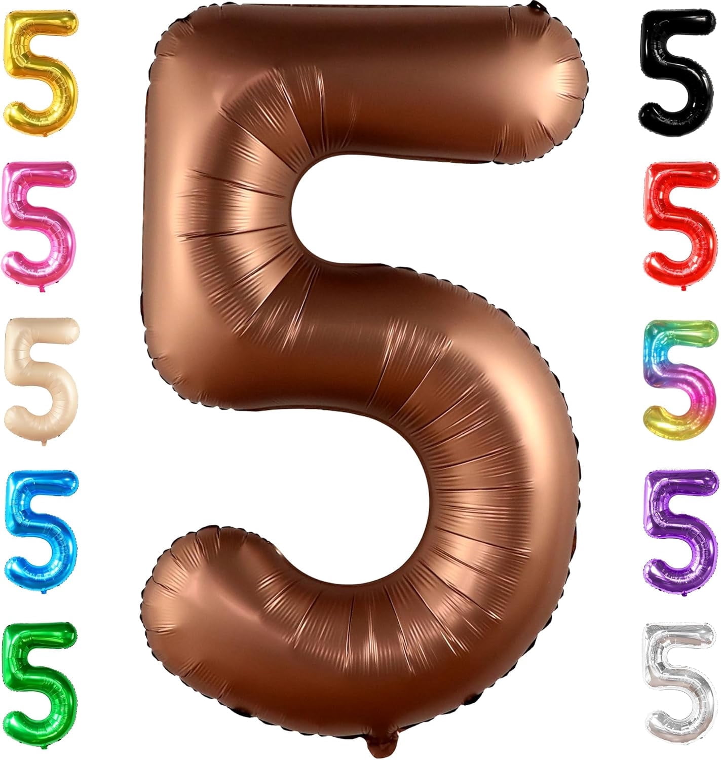 KatchOn, Coffee Brown Number 5 Balloon - Huge, 40 Inch | Number 5 Brown ...