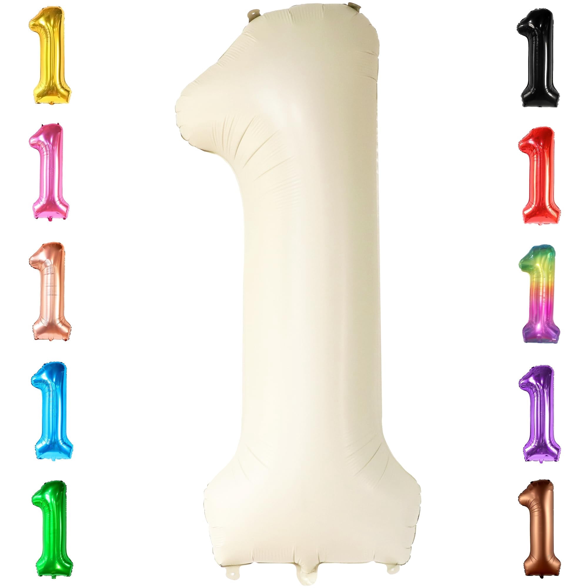 KatchOn, Cream Number 1 Balloons for 1st Birthday - Giant 40 Inch | Cream Number Balloon | One Balloon for First Decorations | 1 Number for The Big One Birthday Decorations