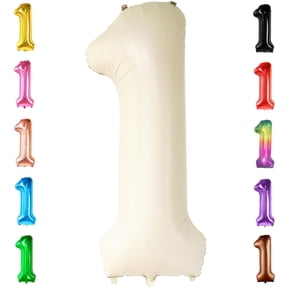 KatchOn, Cream Number 1 Balloons for 1st Birthday - Giant 40 Inch | Cream Number Balloon | One Balloon for First Decorations | 1 Number for The Big One Birthday Decorations
