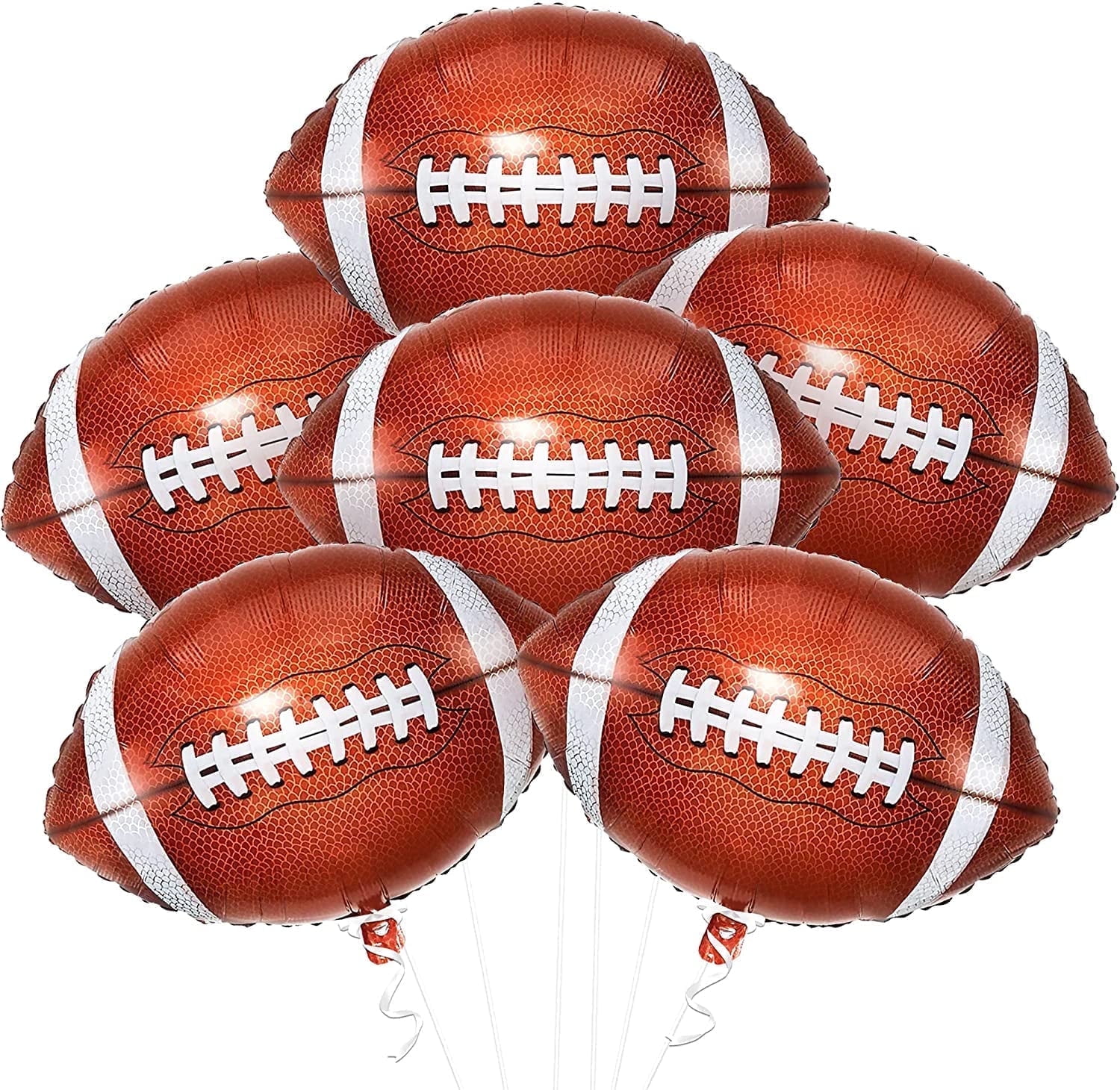 KatchOn, Football Balloons for Football Party Decorations - 18 Inch, Pack of 6 | Football Foil Balloons for Football Decorations for Party | Touchdown Balloons | Football Birthday Party Decorations