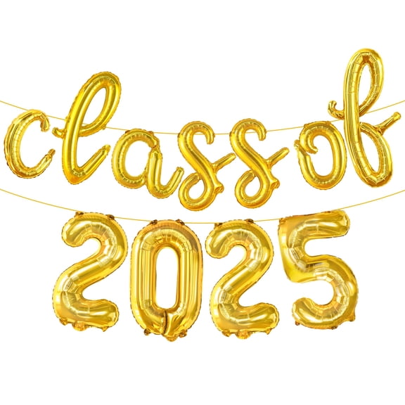 KatchOn, Gold Class of 2026 Balloons Banner - Script, 16 Inch | 2026 Balloons Graduation, Graduation Decorations 2026 | Class of 2026, Grad Decorations