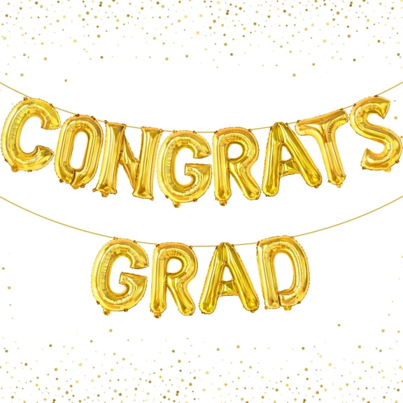 KatchOn, Gold Congrats Grad Balloons - 16 Inch | Congrats Grad Banner For Graduation Decorations 2026 | Congratulations Banner For 2026 Graduation Decorations | gold graduation balloons