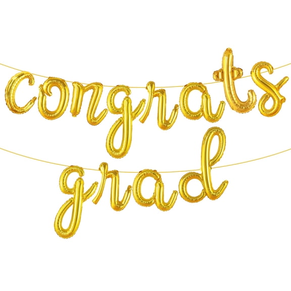 KatchOn, Gold Congrats Grad Balloons - Script, 16 Inch | Congratulations Balloon for Graduation Decorations 2026,2026 graduation party decorations | Graduation Balloons, Grad Party Decorations