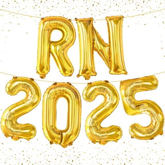 KatchOn, Gold RN 2026 Balloons - 16 Inch | RN Balloons Graduation | Rn Balloon Letters,Nurse Graduation Decorations 2026 | RN Graduation Party Decorations | Nursing School Graduation Decorations 2026