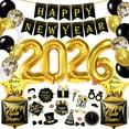 thumbnail image 1 of KatchOn, New Years Eve Party Supplies 2026 - Huge, Set of 76 | Black and Gold Happy New Year Banner, 2026 Balloon Numbers | New Year Foil Balloons, New Years Photo Booth Props | NYE Decorations 2026, 1 of 9