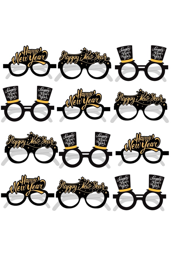 , 2026 Glasses New Year Eve - Pack of 12 | Happy New Year Eyeglasses 2026 for New Years Eve Party Supplies 2026 | NYE Party Glasses | Happy New Years Decorations 2026 | NYE Sunglasses 2026