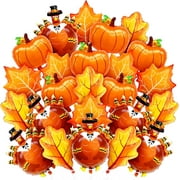 KatchOn, Pumpkin and Turkey Foil Balloons Set - Large, Pack of 24 | Thanksgiving Balloons Arch for Giant Turkey Decoration | Pumpkin Balloons, Maple Leaf Balloons for Thanksgiving Decorations Indoor