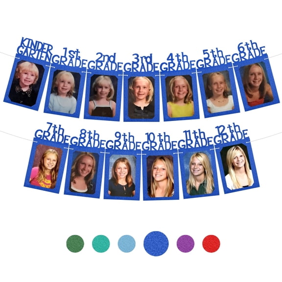 KatchOn, K-12 Graduation Photo Banner 5x7 - Large, 10 Feet | Kindergarten Grad Backdrop, Blue Decorations Class of 2026 | Grad Picture Display for Graduation Decorations 2026