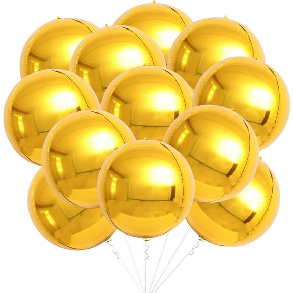 KatchOn, Large Gold Foil Balloons - 22 Inch, Pack of 12 | Gold Balloons | Gold Mylar Balloons | Gold Foil Balloons for Gold Party Decorations | Balloons for Decorations
