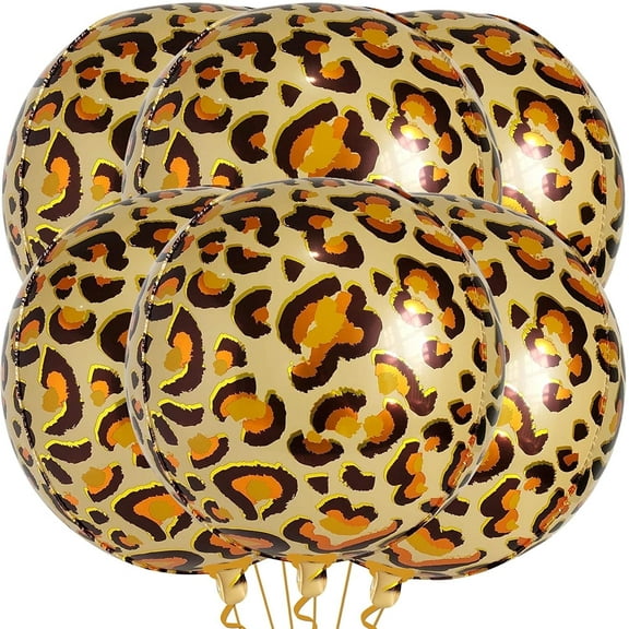 KatchOn, Leopard Balloons for Birthday Party - Big 22 Inch, Pack of 6 | Cheetah Balloons for Cheetah Birthday Decorations | Leopard Print Balloons, Leopard Party Decorations | Cheetah Print Balloons