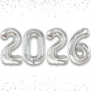 KatchOn, Giant Silver 2026 Balloons - 42 Inch | New Year Balloons | 2026 Balloon Numbers | Silver Balloon for New Years Decorations 2026 | New Years Eve Party Supplies 2026