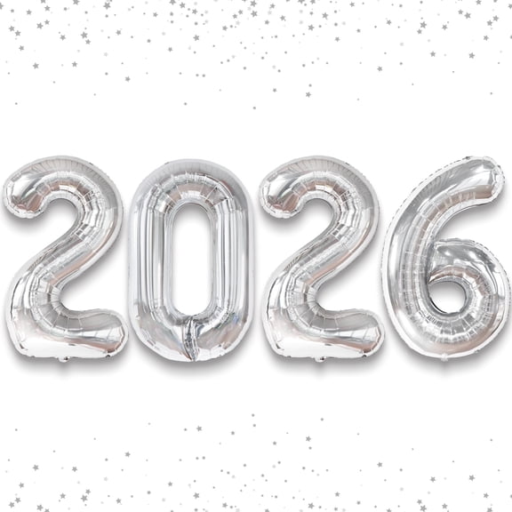 KatchOn, Giant Silver 2026 Balloons - 42 Inch | New Year Balloons | 2026 Balloon Numbers | Silver Balloon for New Years Decorations 2026 | New Years Eve Party Supplies 2026