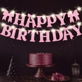 thumbnail image 1 of KatchOn, Pink Glitter Happy Birthday Banner with Lights - No DIY, 10 Feet | Happy Birthday Bow Banner | | Party Decorations for Women | Pink Party Decorations for Girls, 1 of 4