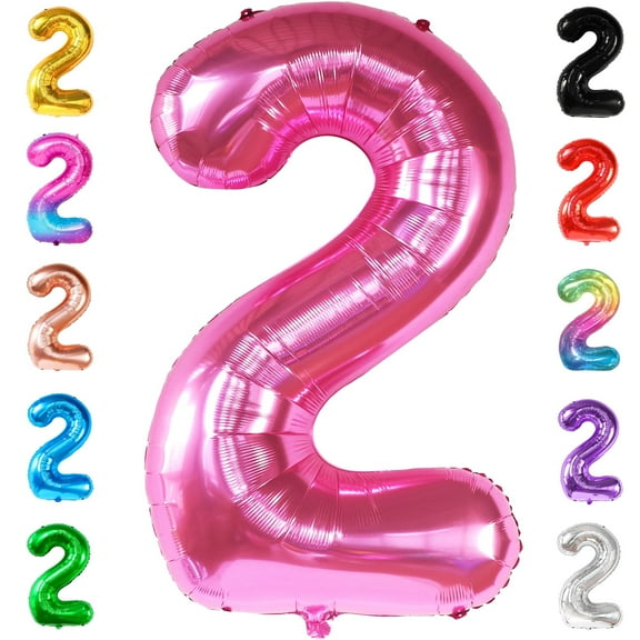 KatchOn, Pink Two Balloons for 2nd Birthday - 40 Inch | Hot Pink 2 Balloon, two Legit To Quit Party Decorations Girl | Two Cool Birthday Party Decorations Girl | 2nd Birthday decorations for girl