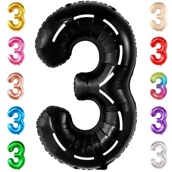 KatchOn, Rainbow 40 Inch 3 Balloon - Pink Blue | 3rd Birthday party Decorations | Unicorn Party | 3rd birthday decorations for boys | Anniversary Decorations
